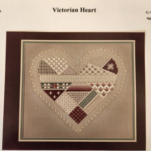 Lynne Tomlinson Designs Hand Embroidery Kit Victorian Heart 1993 Complete - Picture 1 of 8